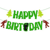 Birthday Banner Theme For Kids Boy Girl Women Men Happy Birthday Baby Shower Party Supplies Green Glitter Sparkly Decorations