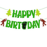 Birthday Banner Theme For Kids Boy Girl Women Men Happy Birthday Baby Shower Party Supplies Green Glitter Sparkly Decorations