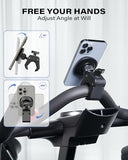 Phone Holder for Peloton Exercise Bike, Heavy-Duty Clamp & 17 N54 Strong Magnetic Phone Mount for Treadmill, Spin Bike, Golf Push Cart, Stroller, Fit