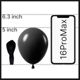 120-Pcs 5" Black Matte Balloons for Party, Wedding & Event Decorations