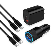 Samsung Android Phone Charger Fast Charging For Galaxy A17 A16 S25 Ultra S24 A15 A13 A14 5G A53 S22 Fe S21 A25 A23, 20W Power Wall Charger Plug,38W Usb C Cigarette Lighter Adapter,3+6Ft Type C Cable