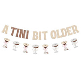Glitter Espresso Martini Banner – “A Tini Bit Older” Birthday Decoration for Cocktail Party