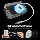 Retractable Wall Charger, 45W Pd Fast Usb C Charging Block With Retractable Type-C Cable, 45W Travel Charger Fast Charging Foldable Plug Adapter With For Iphone 16/15 Pro Max, Ipad Pro, Galaxy, Pixel