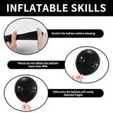 151PCS Black Balloon Garland Kit – 18/12/10/5" Latex Balloons for Party & Event Decor