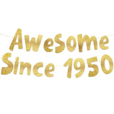 Awesome Since 1950 Gold Glitter Banner - 75Th Birthday Party Decorations