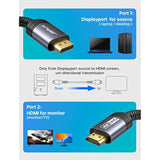 4K Displayport To Hdmi Cable Adapter 2Pack 10Ft, Dp To Hdmi Male Uhd 2K@120Hz,