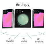 Inner Privacy Screen Protector Soft Film+Outer Anti-Blue Anti-Spy Tempered Glass Electroplated Gradient Colorful For Samsung Galaxy Z Flip 5 /Z Flip 6