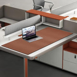 MAIDERN 43.3”x 19.6” Leather Desk Mat, Large Desk Pad, Cork & Leather Large Mouse pad for Desk, Waterproof Computer Desk Mat for Gaming Home Office (Brown)