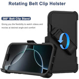 For Iphone 16 Pro Max Phone Case,Military Grade Drop Protection Cell Phone Cover With Belt Clip Holster Stand,Screen Protector X2 Rugged Kickstand For Iphone 16 Pro Max Case 6.9” (Black)