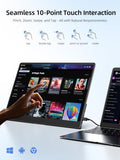 15.6" Touchscreen Portable Monitor | 1080P Ips Matte Screen, Ultra-Thin Travel Monitor With Adjustable Stand | Hdmi Usb-C External Display For Laptop, Phone, Mini Host, Game Console
