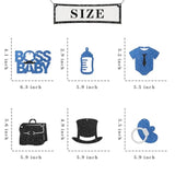 Boss Boy Hanging Swirl Decorations - Glitter 18 Pcs Baby Shower Party Supplies - Boy Birthday - Welcome Baby Boy Streamers - Gender Reveal Party Foil Swirls Ceiling Decorations