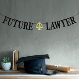 Black Glitter Future Lawyer Banner - Congrats Lawyer Graduation Buntin