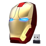 Wireless Iron Man Mouse 2.4G Optical Computer Mouse For Desktop Laptop Pc Mac (Gold)