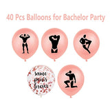 40Pcs Rose Gold Bachelorette Party Balloons, Bachelorette Party Decorations Set, Hen Party Decorations, Bridal Shower Decorations, Engagement Party Decorations Supplies Kit
