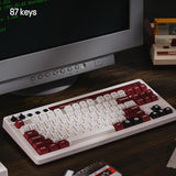 87 Keys Retro Mechanical Keyboard Bluetooth/2.4G/USB-C, Hot Swappable, Dual Super Programmable Buttons, Volume knob for Windows and Android - Fami