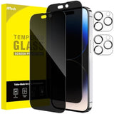 JETech Privacy Full Coverage Screen Protector for iPhone 14 Pro Max 6.7-Inch, with Camera Lens Protector, Anti-Spy Tempered Glass Film, 2-Pack Each