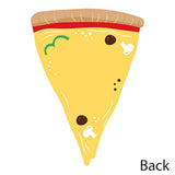 Big Dot of Happiness Pizza Party Time - Shaped Baby Shower or Birthday Thank You Note Cards with Envelopes - Set of 12