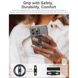 MagOne 2nd Gen MagSafe Grip Stand with Replaceable Silicone Strap, iPhone 15/14/13