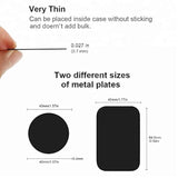 16-Pack Metal Plates for Magnetic Car Mount, Black Rectangular with 3M Adhesive