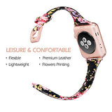 Slim Thin Leather Bands Compatible with Apple Watch Band 38mm 40mm 41mm 42mm 44mm 45mm 46mm 49mm Women Men Strap Wristband Bracelet for iWatch Series