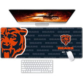 Stitched Edges Mouse Desk Pad,Large Gaming Mouse Pad For Laptop Computer Desktop Keyboard,Orange Blue Design Mat For Football Sport Fans Mousepad