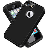 For Iphone Se 2016 Case Heavy Duty Protective Armor Shock-Absorbing Dual Layer Rubber Tpu + Pc Cover Matte Non-Slip Bumper Shell Phone Cases For Iphone Se 1St Generation /5S/5 (4") Black