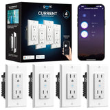 Smart Wifi In-Wall Outlet, White, 4 Pack 2 Smart Outlets Per Plug, Compatible With Alexa & Google Home, Tamper Resistant, Fire Resistant, App & Voice Control, Requires 2.4Ghz Wifi