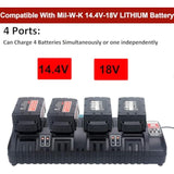 18V 4-Port Battery Charger 48-59-1804, Simultaneous Rapid Charger For 14V & 18V Lithium Ion Battery 48-11-1862 48-11-1850 48-11-1840 48-11-1815 48-11-1820 48-11-1828