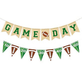 Game Day Burlap Banner Football Garland for Parties & Outdoor Deco