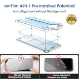 amFilm OneTouch Screen Protector for iPhone Air 17 6.5" + Camera Lens Protector | Auto-Alignment Install | Bubble Free | 9H Tempered Glass | Shatterproof | FHD Clarity | Case Friendly | 2+2 Pack
