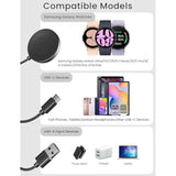 Charger Compatible With Samsung Galaxy Watch 7/Ultra/Fe/6/6 Classic/5 Pro/4 Classic/3/Active 2/Active 2 In 1 Usb To Usb C Charger Cable For Galaxy Watch Phone Tablet Earphone Etc.