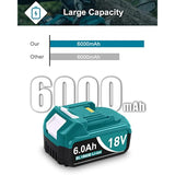 2-Pack 18V Replacement Batteries for Makita BL Series Compatible Chargers