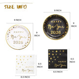 100-Piece New Year 2026 Plates and Napkins Party Supplies Serves 50