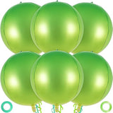 6pc 22-Inch Metallic Gradient Green Sphere Balloons Large Foil Party Decor