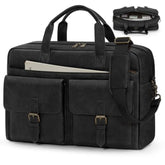 Messenger Bag For Men 16 Inch Leather Laptop Bags Work Computer Briefcase Vintage Mens Satchel Shoulder Bag For Work, Office, Business, Travel, Black