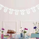 Papel Picado Baby Shower Garland, Lace Onesie Fiesta Banner Party Decor