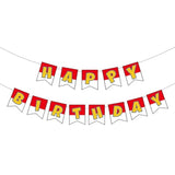 Red & White Cartoon Birthday Banner for Kids & Adults Party Decor