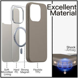Slim Case for iPhone 15 Pro 6.1-Inch Compatible with MagSafe, Soft TPU Anti-Scratch Shockproof Phone Cover with Leather Texture Design, Non-Leather