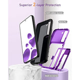 For Samsung Galaxy S22 Wallet Case With Credit Card Holder & Hidden Mirror, Allround Protection Shockproof Phone Cover Designed For Samsung Galaxy S22 5G, 6.1 Inch Purple