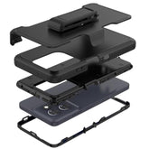 Rugged Phone Case For Moto G Power 5G 2025/Moto G Play 2025, With Belt Clip Holster & Kickstand Heavy Duty Shockproof Protective Full Body Case (Black)