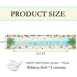Happy Hawaiian Moana Birthday Backdrops Decoration Banner Party Blue For Happy Birthday Tropical Luau Summer Baby Shower Decor Home Outdoor Flags Supplies
