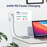 240W Usb4 Cable Right Angle Thunderbolt 4 Cable 40Gbps Data Transfer 8K@60Hz Video Output Fast Charging Usb C To Usb C Monitor For Iphone 15 Pro, Macbooks, Ipad Pro, Hub, Docking