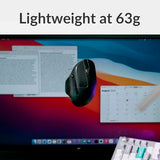 M7 Wireless Computer Mouse, 26K Dpi Optical Computer Mouse, 2.4 Ghz/Bluetooth/Wired With Macro Button 63G Lightweight Ergonomic, Up To 70 Hours Worktime For Laptop Macos/Windows - Black