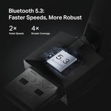Usb Bluetooth Adapter For Pc, Bluetooth 5.3 Long Range Receiver, Plug And Play, Adjustable Antenna, Supports Windows 11/10/8.1/7 For Desktop, Laptop, Keyboard, Mouse, Etc (Ub500 Plus)