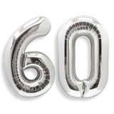 40 Inch Jumbo Silver Foil Mylar Number Balloons For Men Women 60Th Bir