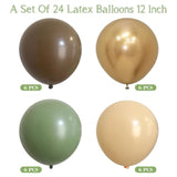 24Pcs Woodland Animals Balloon For Baby Shower Decorations 12Inch Classic, Neutral Forest Animal Baby Shower Party Supplies, Gender Reveal Photo Props