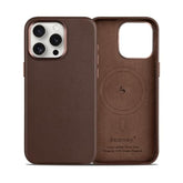 Compatible With Iphone 14 Pro Max Leather Case, Compatible With Magsafe - Luxury Tumbled Leather - Metal Buttons & Lens Protector - Slim Fit&Durable - Distinctive Texture (6.7-Inch) - Brown