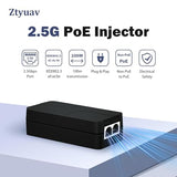 2.5G Poe+ Injector 30W Non-Poe To Poe Adapter With 2 Rj-45 Ports - 100/1000/2500Mbps, Ieee 802.3Af/At Compliant, Plug & Play, Distance Up To 100M (328 Ft.), Ideal For Ip Phones, Ip Camera