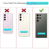 Compatible With Samsung Galaxy S24 Ultra Case With Hd Screen Protector, Heavy Duty Shockproof & Dropproof 3-Layer Cover Phone Case For Galaxy S24 Ultra 6.8'',Purpleskyblue