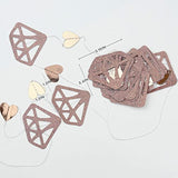 52 Ft Rose Gold Heart Garland Streamer Hanging Paper Diamond Heart Bac